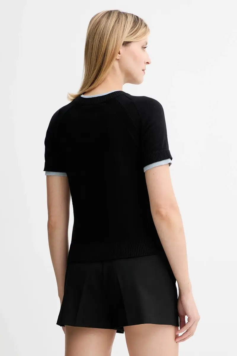 maglione con aggiunta di cachemire donna colore nero 2526366083200 miniatura 3