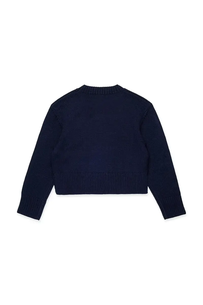 maglione con lana per bambini MAXK18F KNITWEAR colore blu navy MX0251 miniatura 2