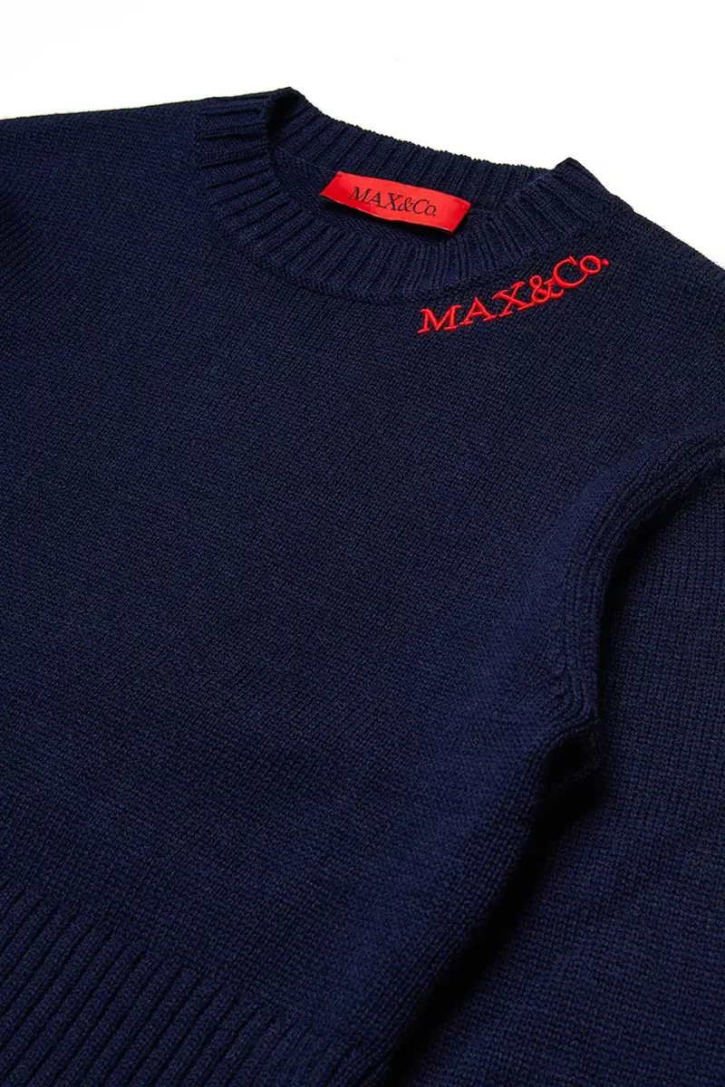 maglione con lana per bambini MAXK18F KNITWEAR colore blu navy MX0251 miniatura 3