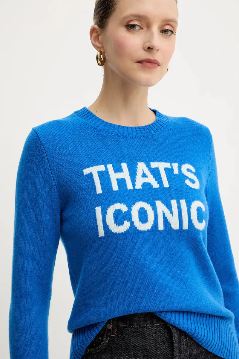 maglione in lana donna colore blu 2528366032200 miniatura 4