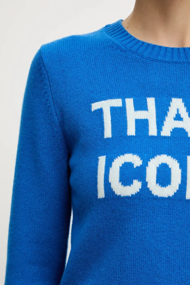 maglione in lana donna colore blu 2528366032200 miniatura 5