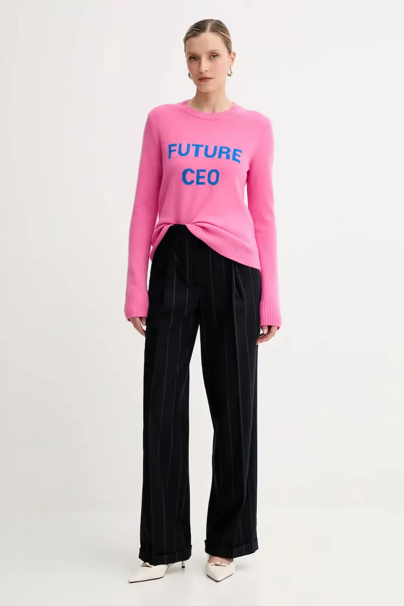 maglione in lana donna colore rosa 2528366032200 miniatura 2