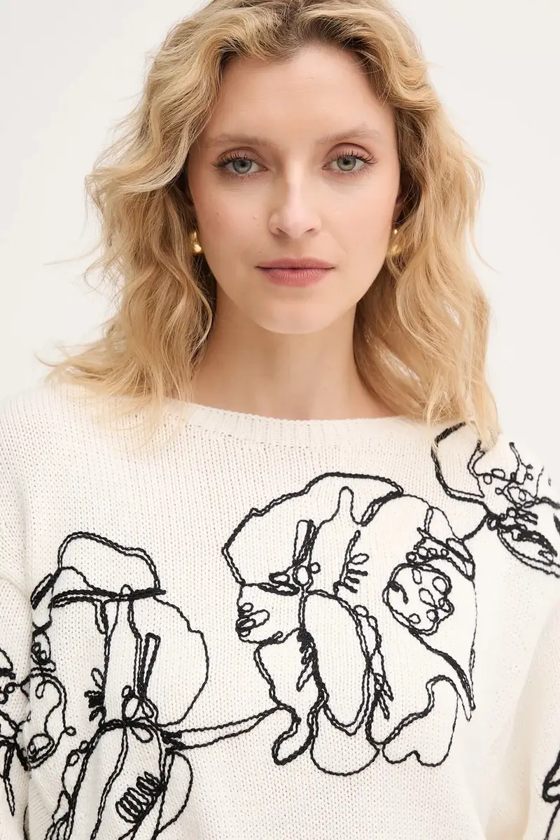 maglione in misto lana donna colore beige 2526366012200 miniatura 4