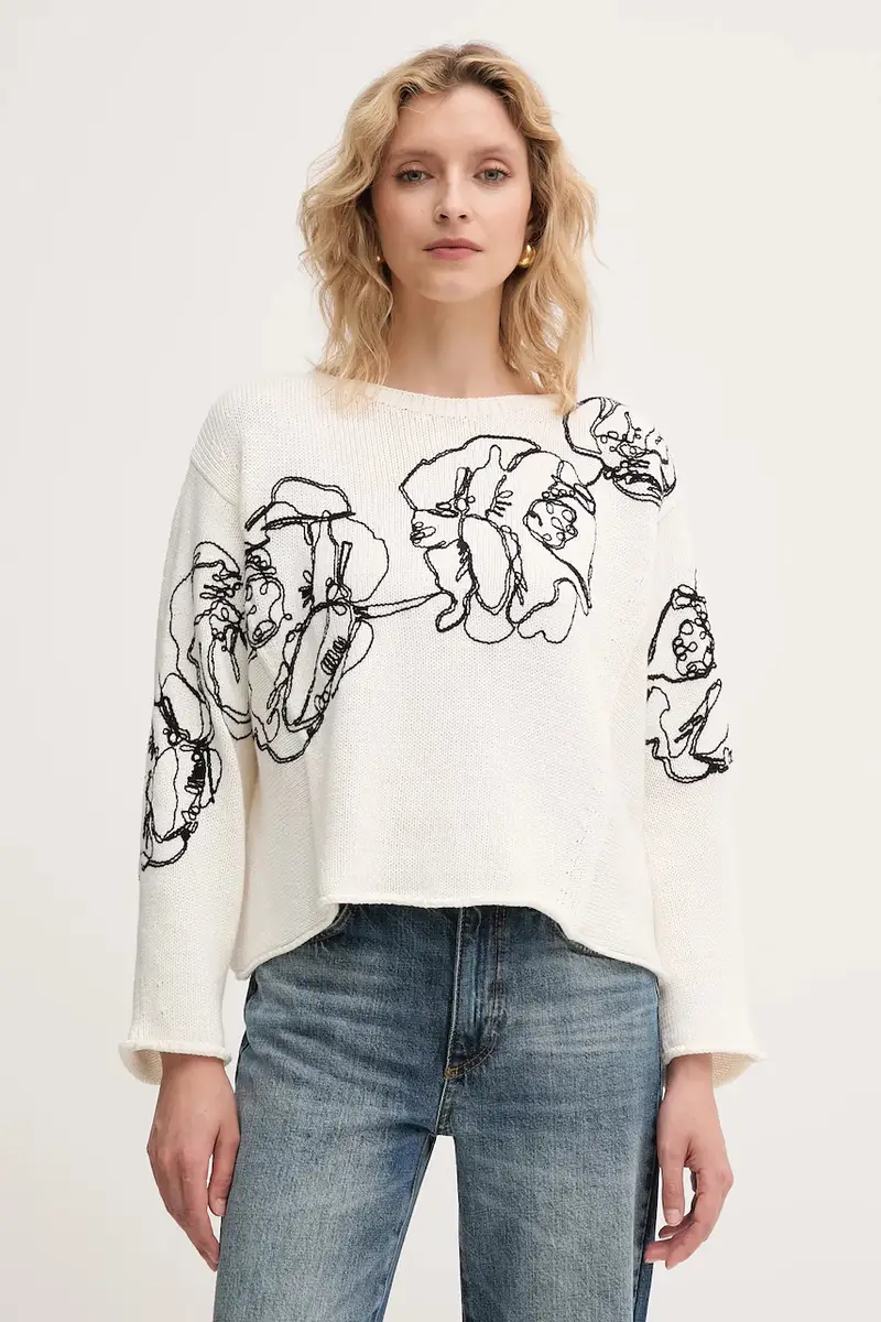 . maglione in misto lana donna colore beige 2526366012200