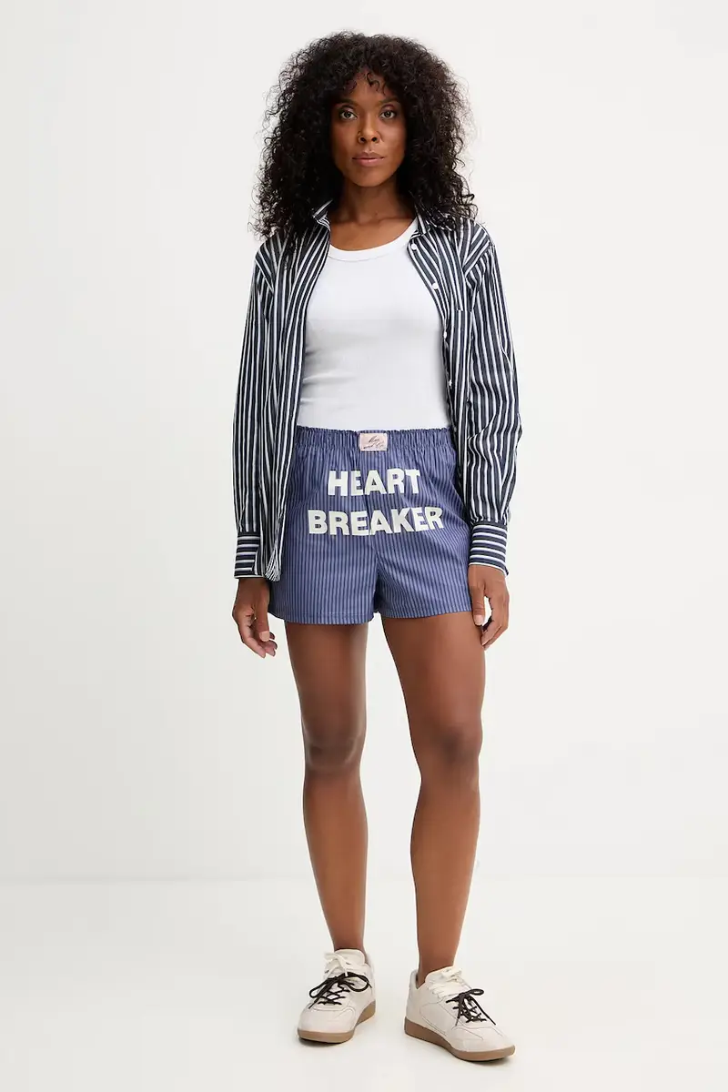 pantaloncini in cotone pacco da 2 donna colore blu navy 2528146012200 miniatura 3