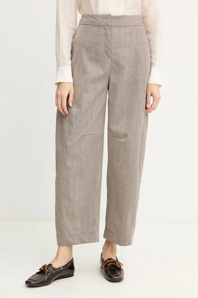 . pantaloni in misto lana donna colore beige 2526136023200