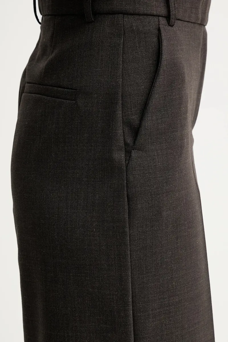 pantaloni in misto lana donna colore marrone 2526136022200 miniatura 4