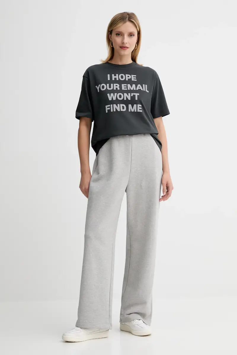 pantaloni tuta di cotone donna colore grigio 2528786012200 miniatura 2