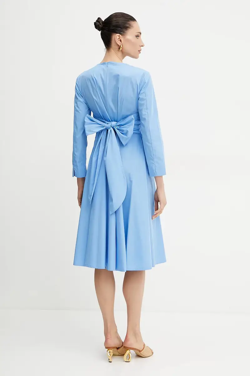 vestito in cotone colore blu 2516221164200 miniatura 3