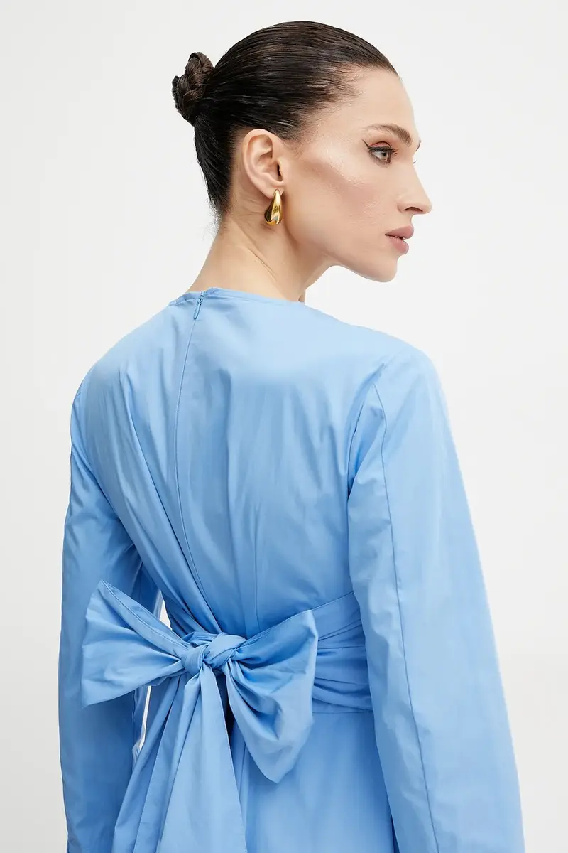 vestito in cotone colore blu 2516221164200 miniatura 5