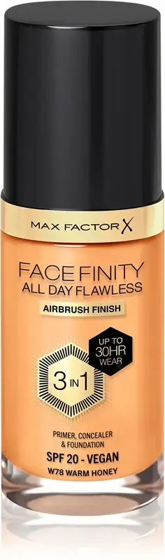 All Day Flawless Facefinity 3 in 1 - Trucco a lunga tenuta 30 ml W78 Warm Honey
