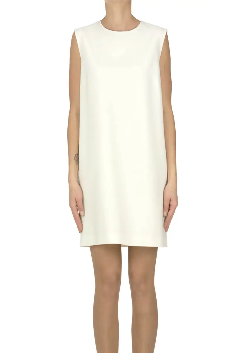 Max Mara Abito svasato avorio in lana vergine