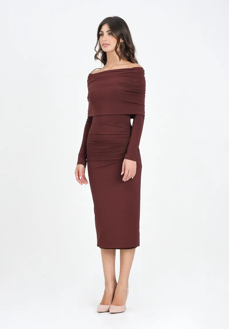 MAX MARA Abito midi bordeaux da donna