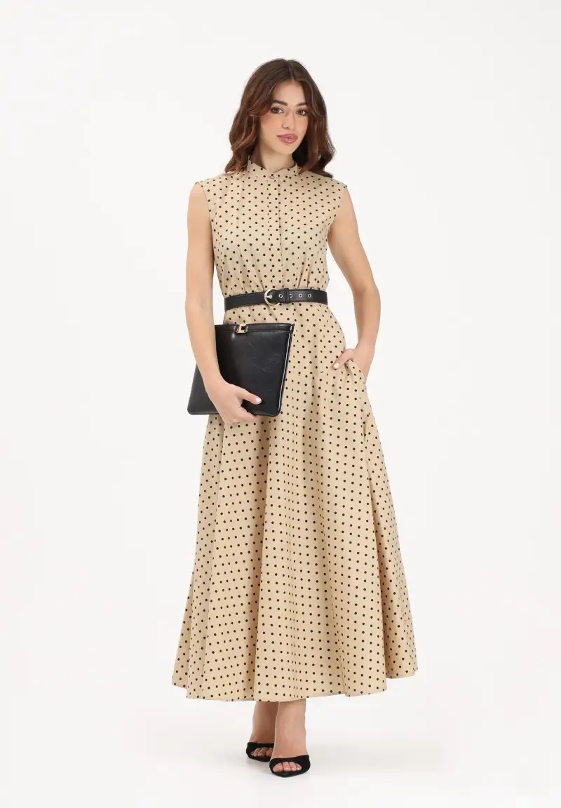 Abito midi MSTWEST beige da donna miniatura 2