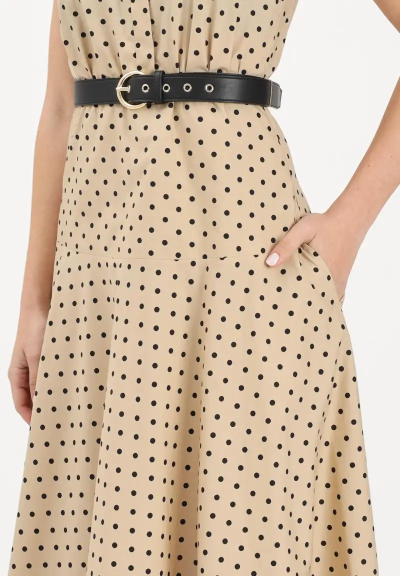 Abito midi MSTWEST beige da donna miniatura 3