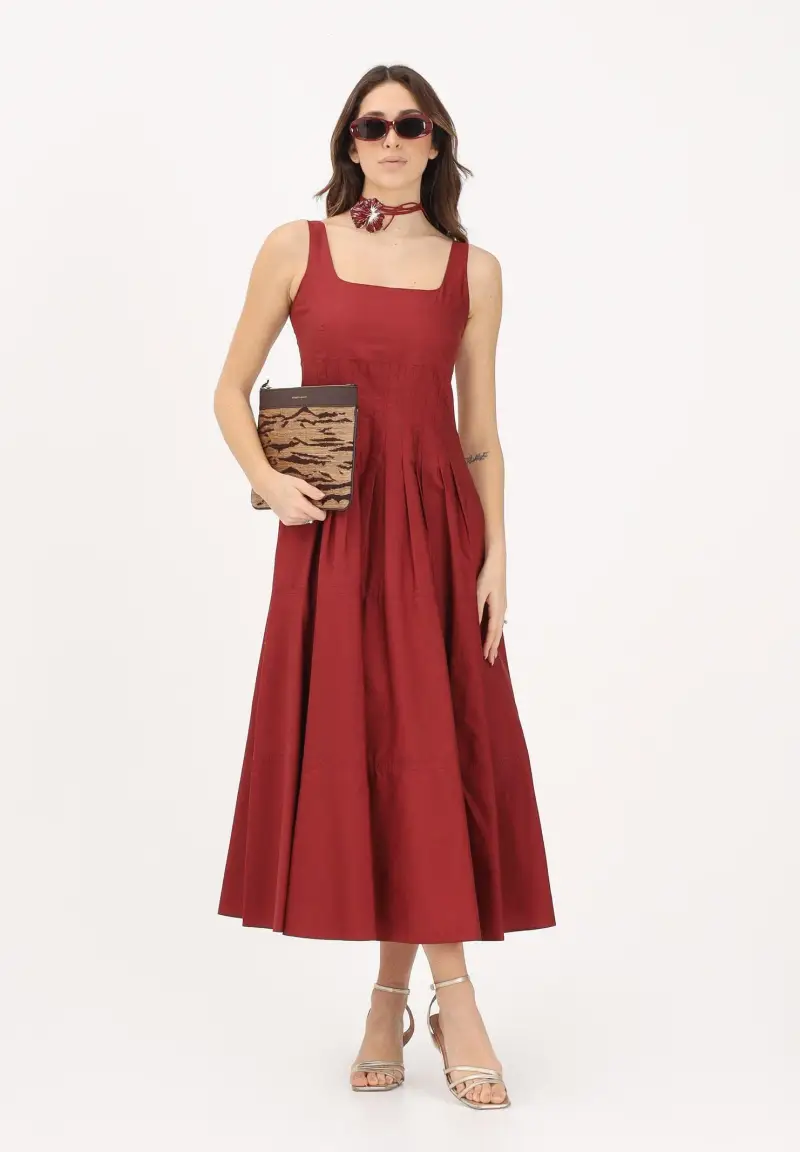 Abito midi SPXGIRO rosso mattone da donna miniatura 2