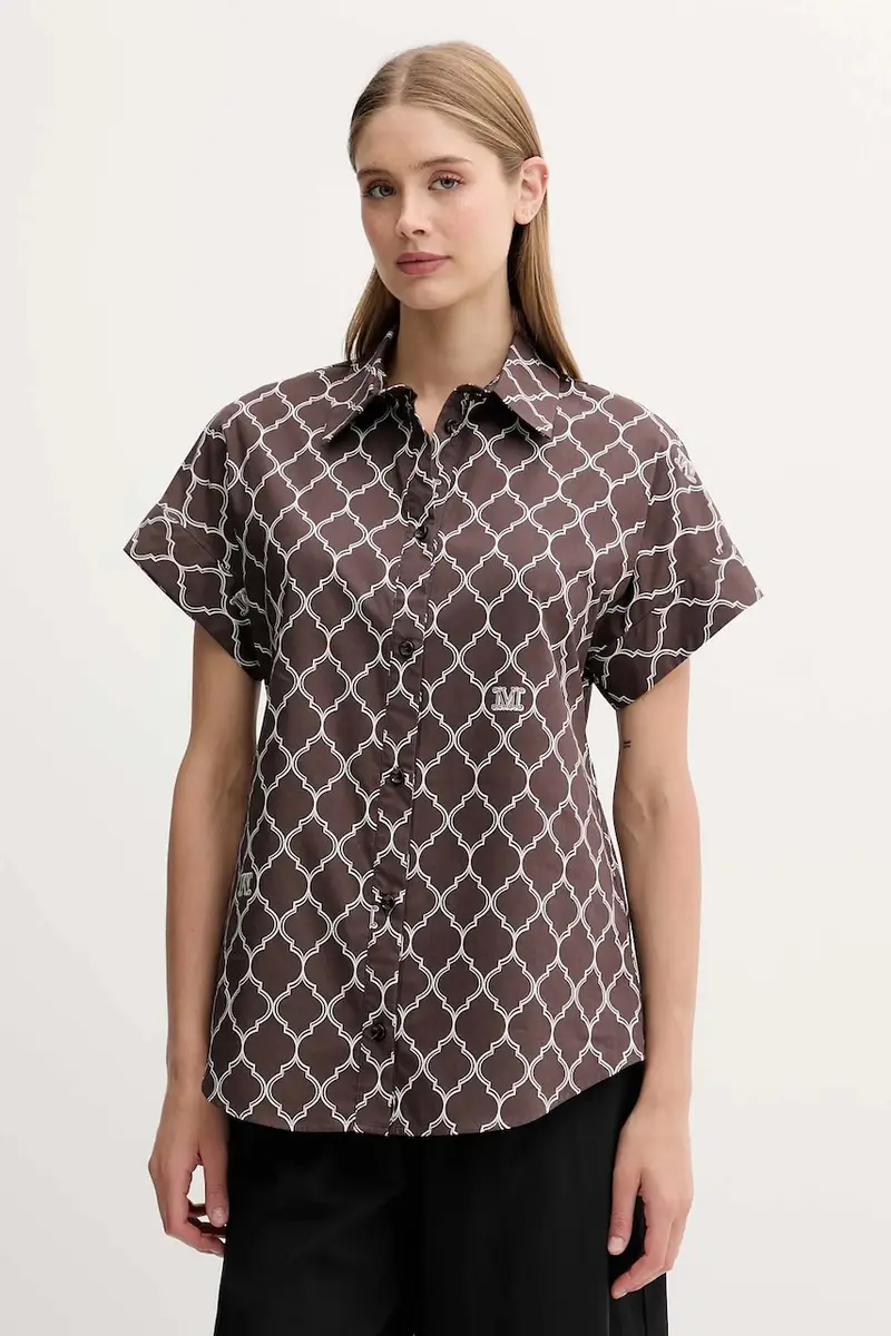 camicia in cotone colore marrone 2516111029600