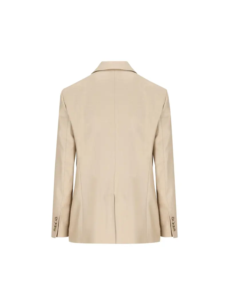 Blazer Monopetto In Canvas BEIGE miniatura 2