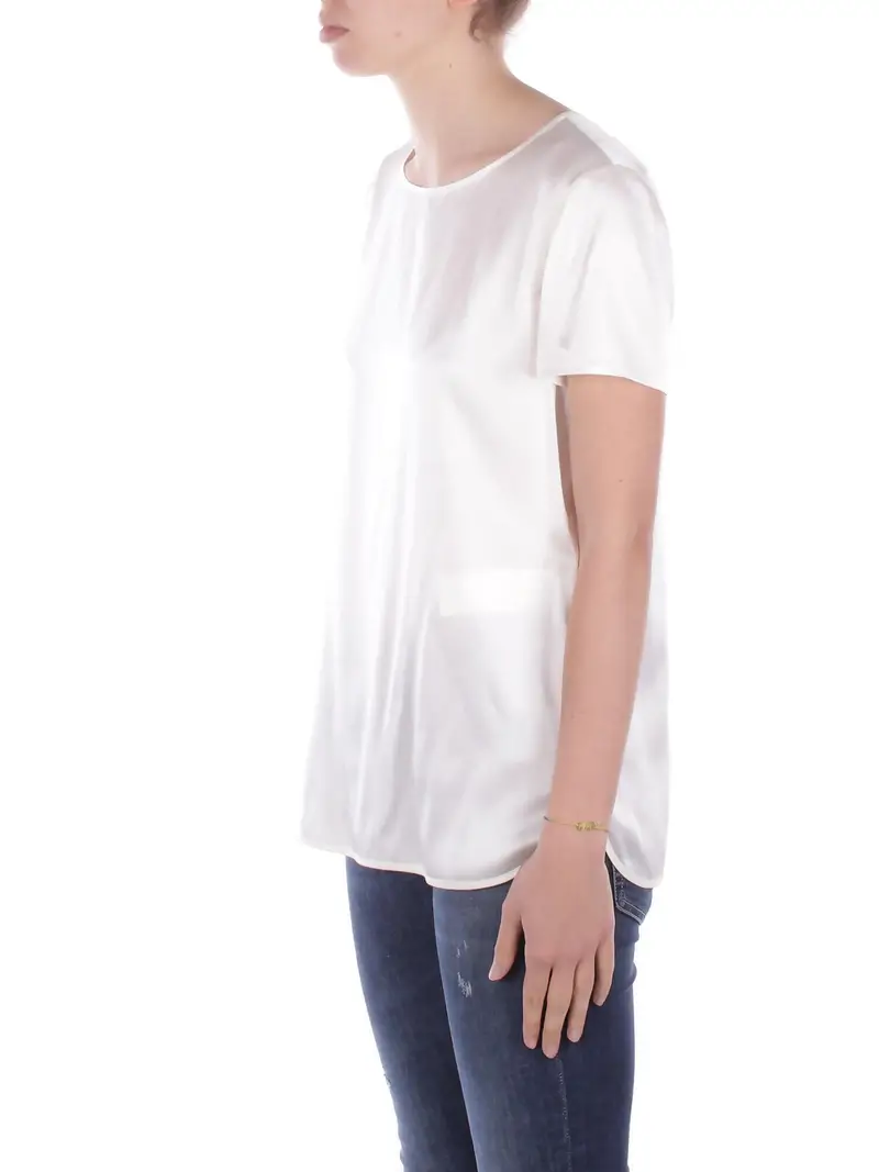 Blusa Donna MAX MARA Bianco Blusa raso seta monoelastico miniatura 2