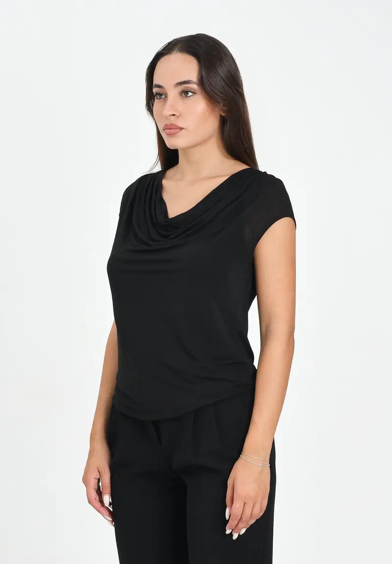 MAX MARA Blusa smanicata Ovest nera da donna