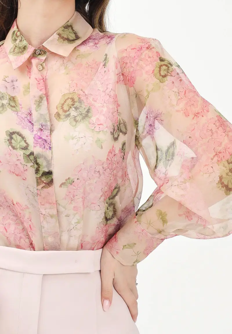 MAX MARA Camicia a manica lunga avorio da donna con stampa floreale miniatura 2