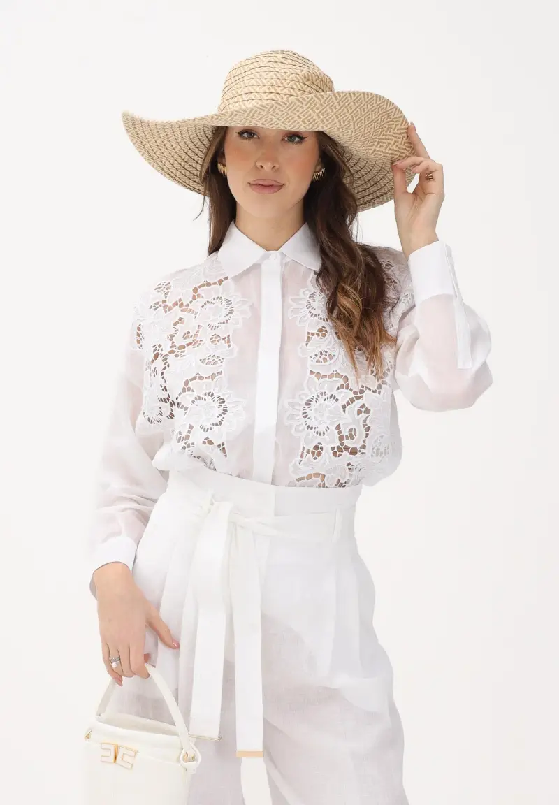 Camicia a manica lunga MSTCALI bianca da donna miniatura 2