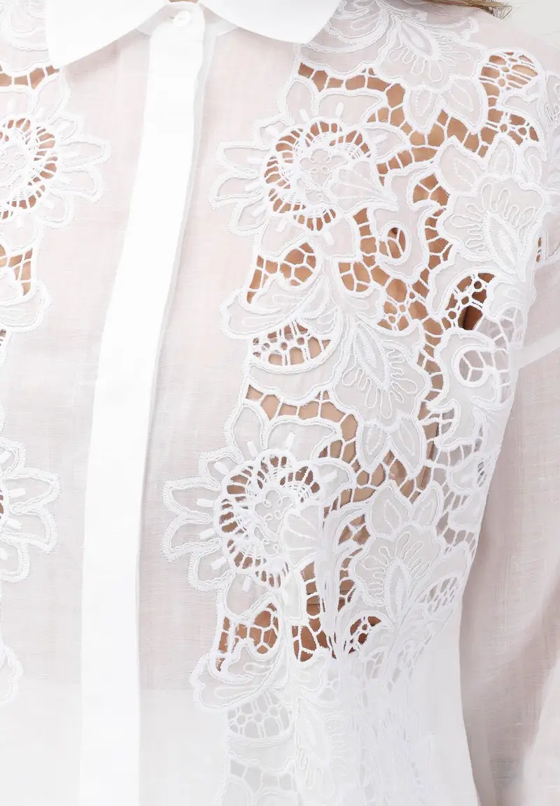 Camicia a manica lunga MSTCALI bianca da donna miniatura 3