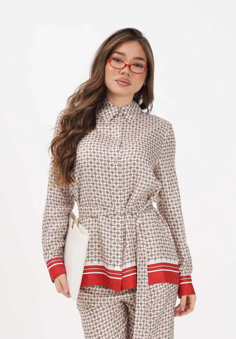 Camicia a manica lunga MSTTENUTA bianca da donna miniatura 2