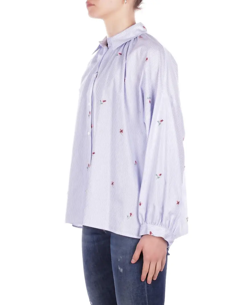 Camicia Donna MAX MARA Riga celeste Wkd butterfly miniatura 2