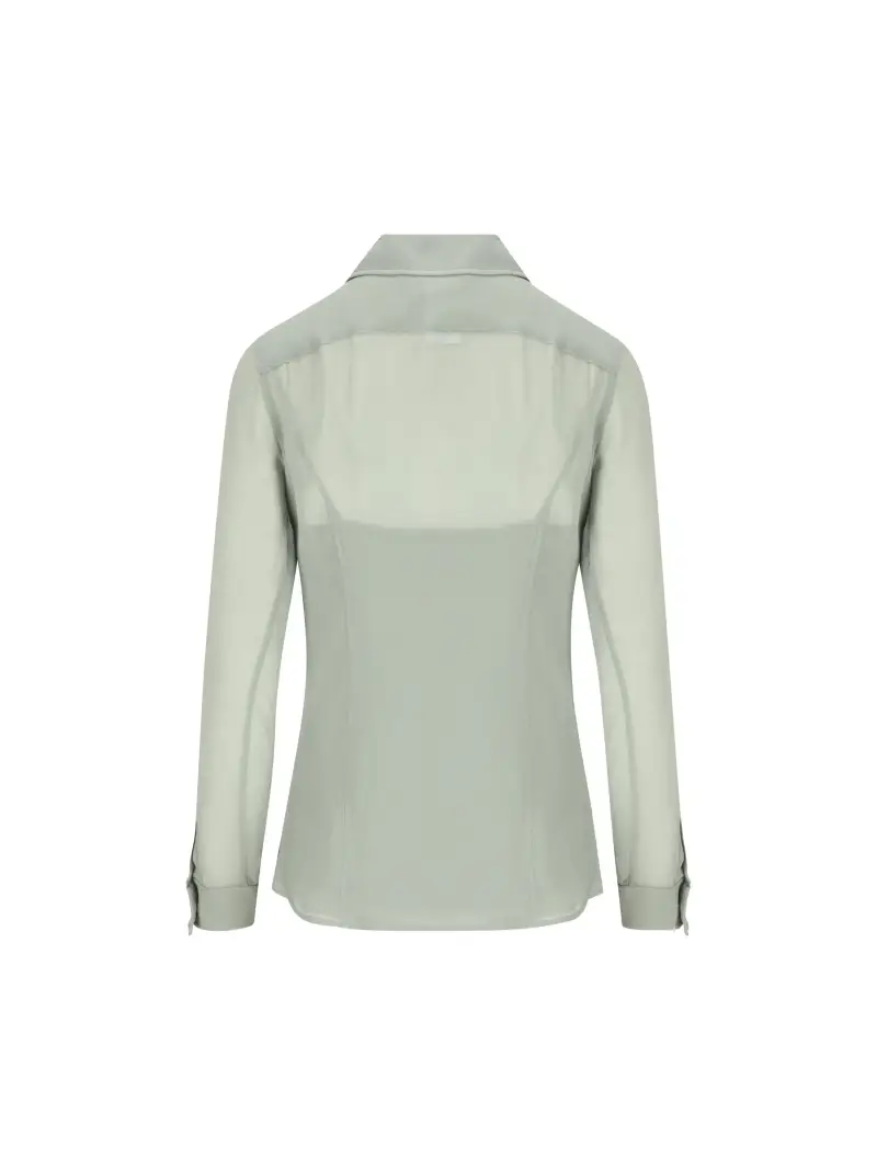 Camicia In Seta VERDE miniatura 2