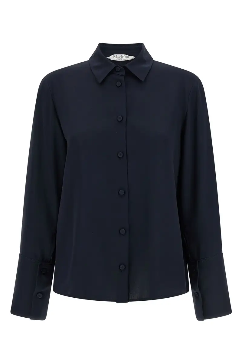 Max Mara Maglia 'Mxpvoliera' Blu in crêpe de Chine di seta