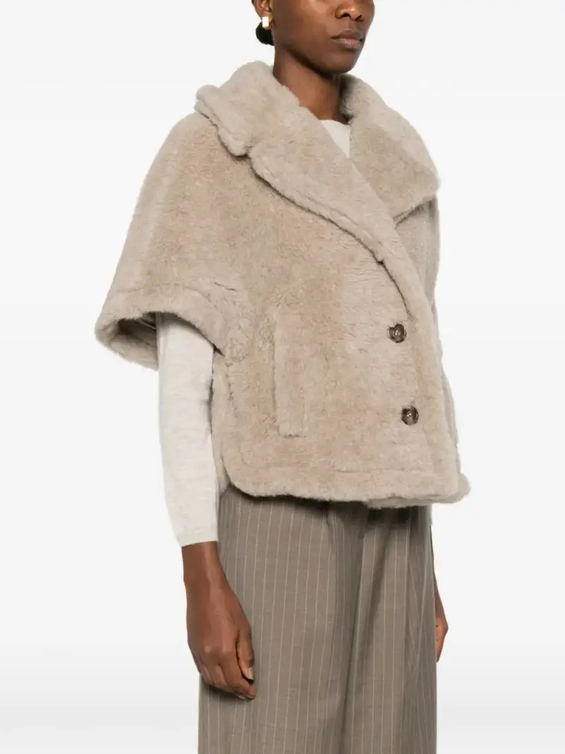 Max Mara Cappotto beige in lana miniatura 3
