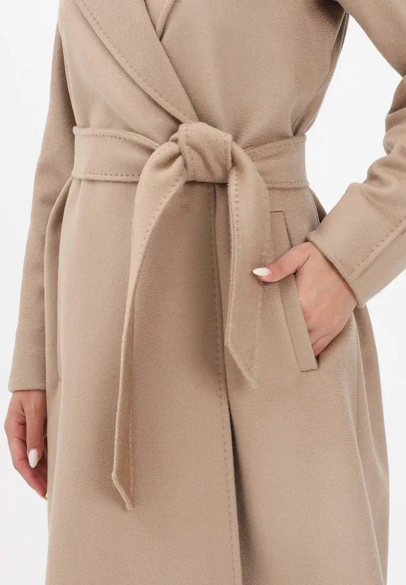 Cappotto Dravenna cammello da donna miniatura 3