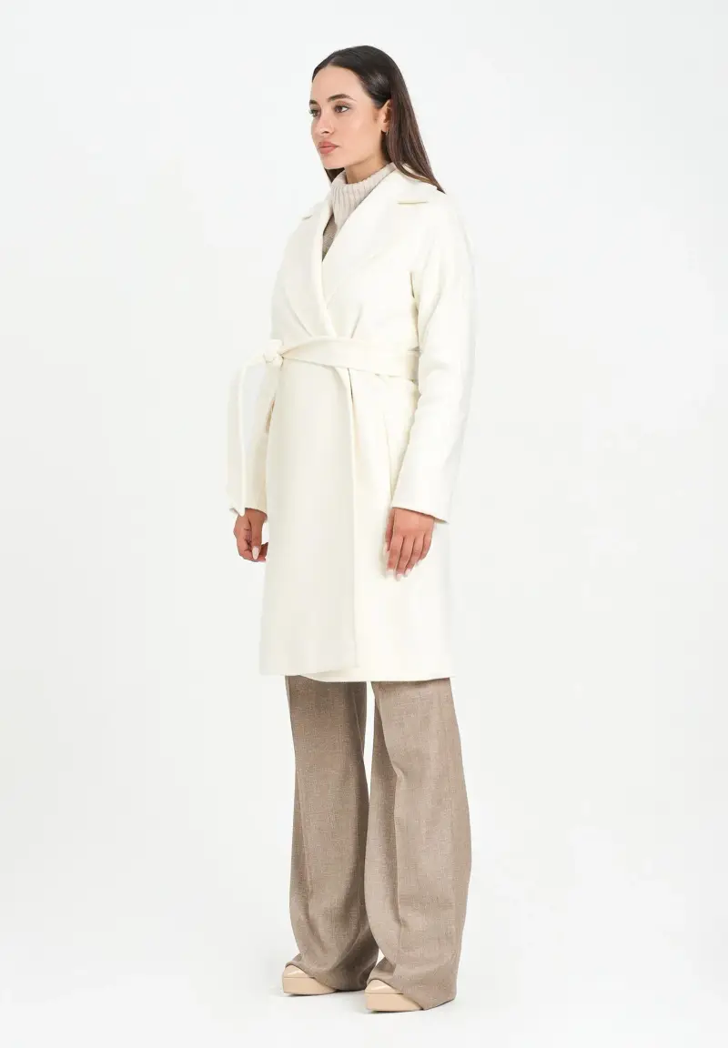 Cappotto Dravenna panna da donna