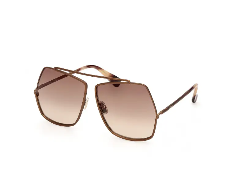 Donna Max Mara MM0006 ELSA 47F Occhiali da sole Metallo Marrone Marrone Geometrica Normale