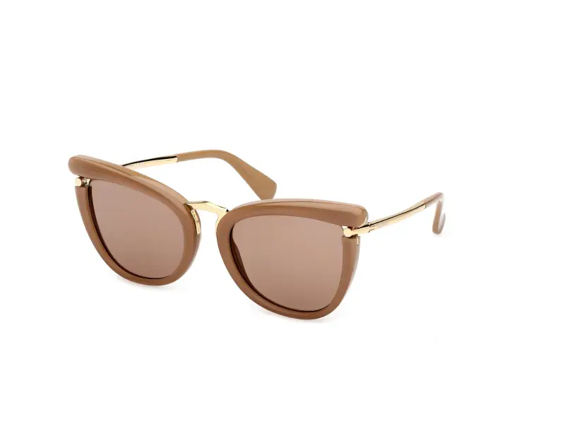 Donna Max Mara MM0186 46E Occhiali da sole Acetato Marrone Marrone Rotonda Normale