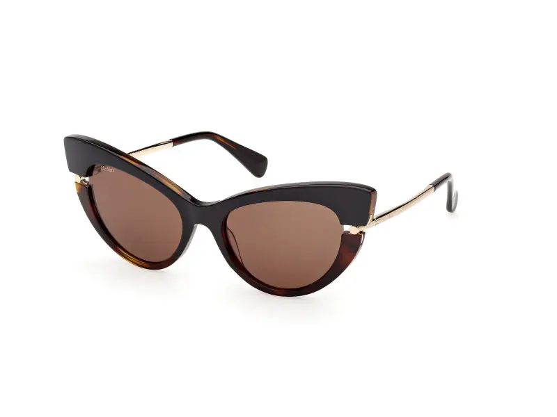 Donna Max Mara MM0187 56E Occhiali da sole Acetato Nero Marrone Cat Eye Normale