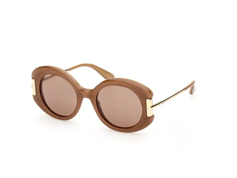Donna Max Mara MM0188 46E Occhiali da sole Acetato Marrone Marrone Rotonda Normale