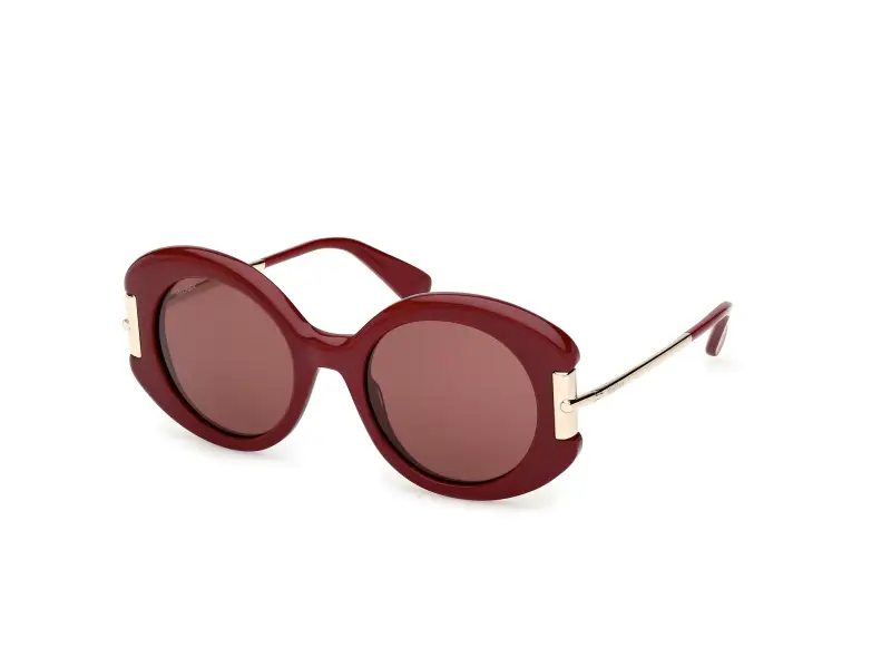Donna Max Mara MM0188 69S Occhiali da sole Acetato Bordeaux Bordeaux Rotonda Normale