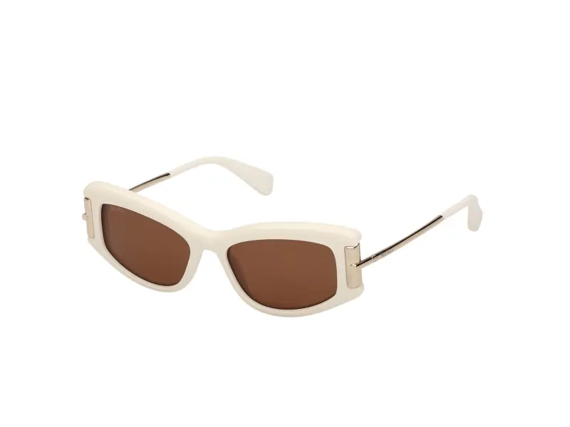Donna Max Mara MM0189 25E Occhiali da sole Acetato Bianco Marrone Cat Eye Normale