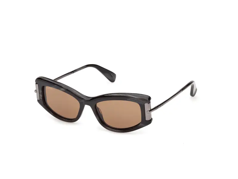 Donna Max Mara MM0189 63E Occhiali da sole Acetato Nero Fumo Cat Eye Normale