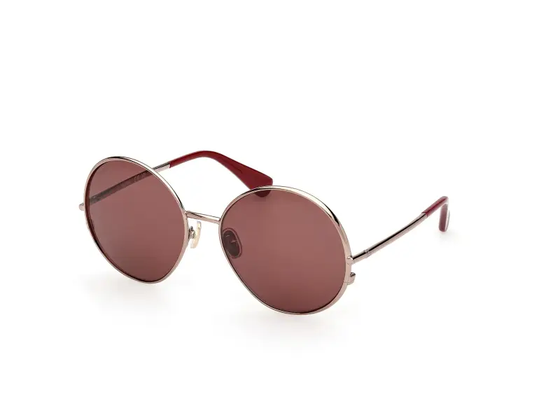 Donna Max Mara MM0191 36S Occhiali da sole Metallo Bronzo Bordeaux Rotonda Normale