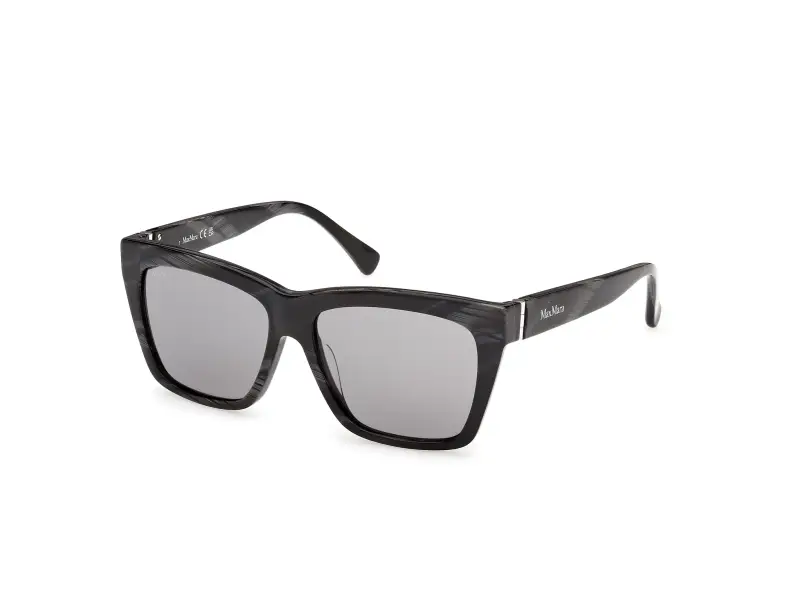 Donna Max Mara MM0193 63A Occhiali da sole Acetato Nero Fumo Squadrata Normale