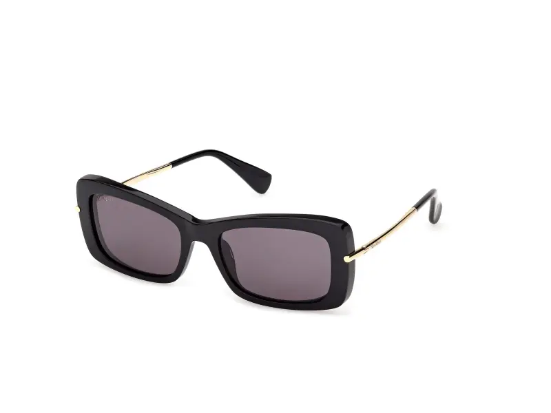 Donna Max Mara MM0194 01A Occhiali da sole Acetato Nero Fumo Squadrata Normale