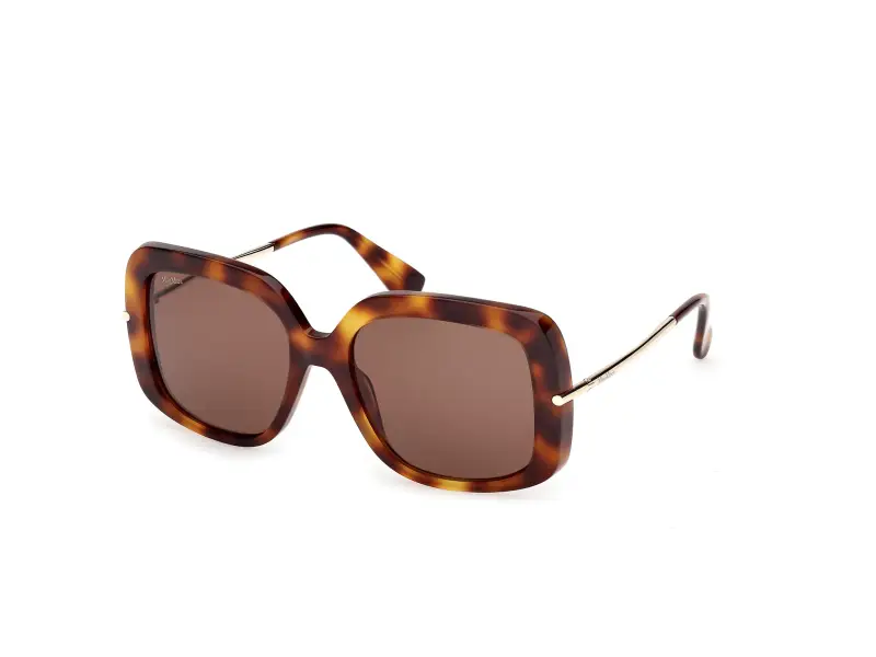 Donna Max Mara MM0195 52E Occhiali da sole Acetato Havana Marrone Rotonda Normale