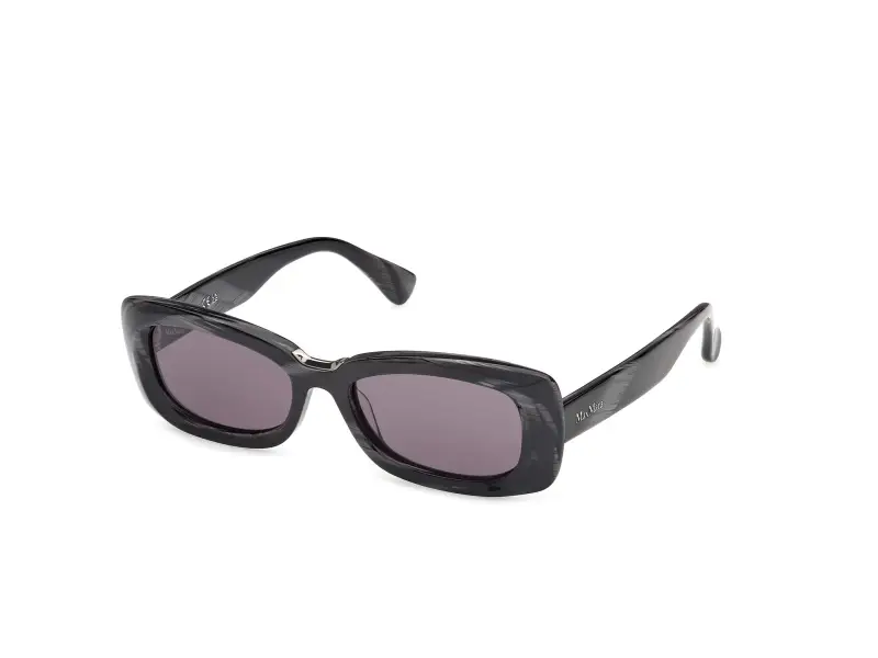 Donna Max Mara MM0197 63A Occhiali da sole Acetato Nero Fumo Squadrata Normale