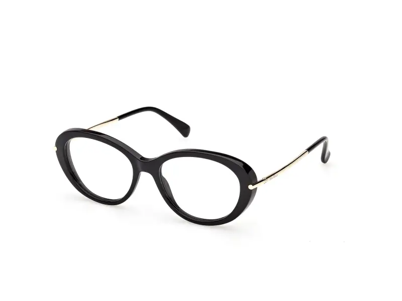 Donna Max Mara MM5227 001 Montature da vista Acetato Nero Geometrica Normale