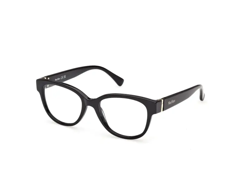 Donna Max Mara MM5229 001 Montature da vista Acetato Nero Rotonda Normale