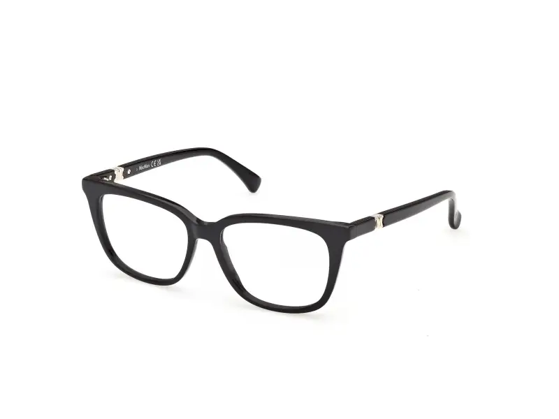 Donna Max Mara MM5239 001 Montature da vista Acetato Nero Rotonda Normale