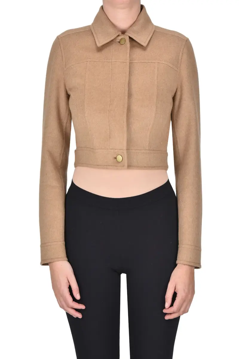 Giacca cropped Foglia Cammello
